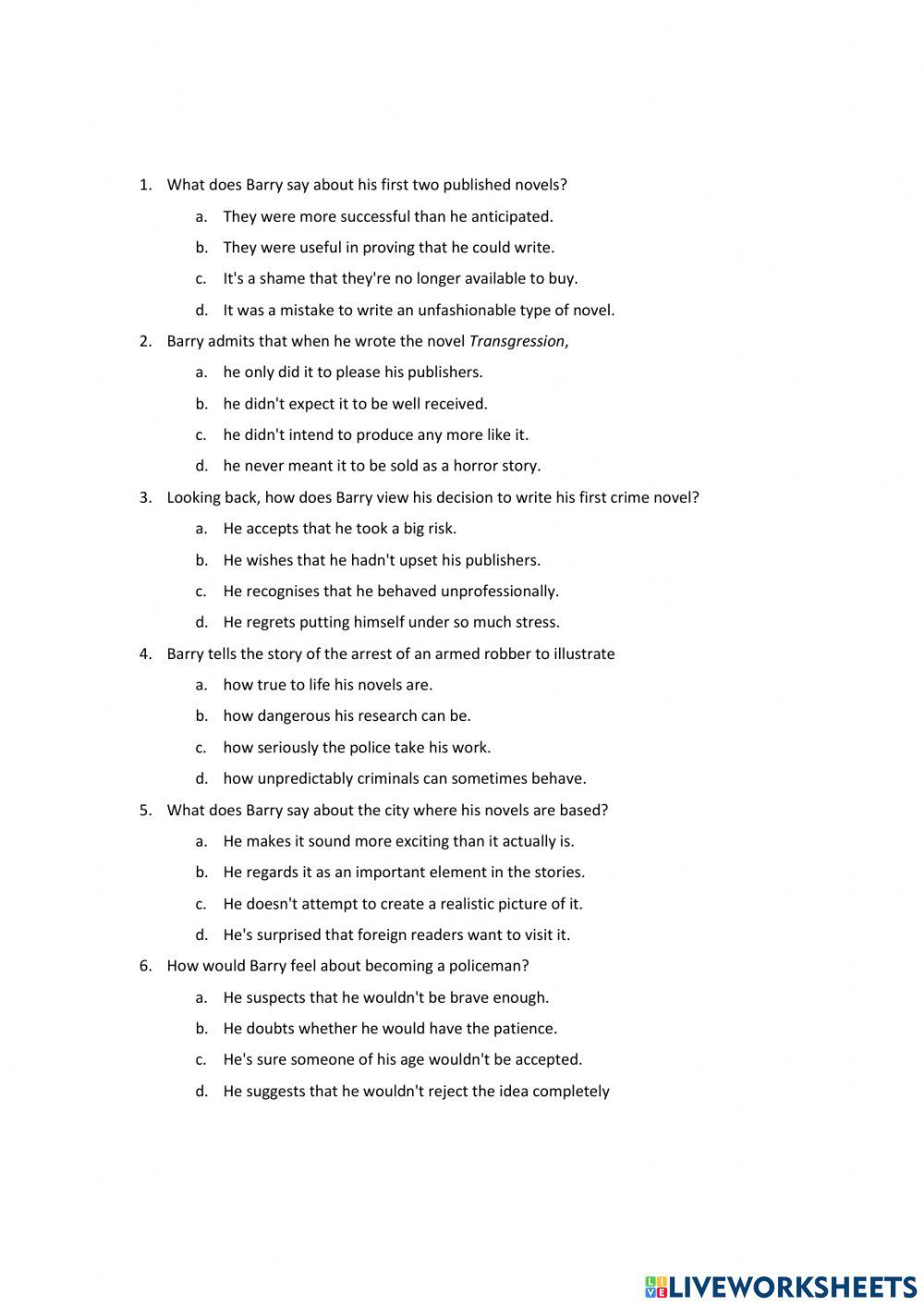 Interview with a crime writer