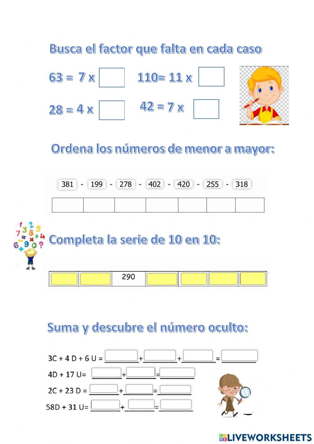 Series numéricas, encuentra el factor,...