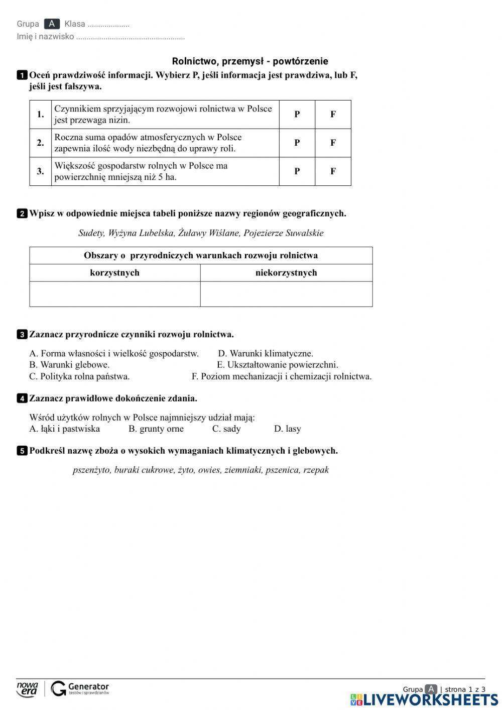 Rolnictwo i gospodarka