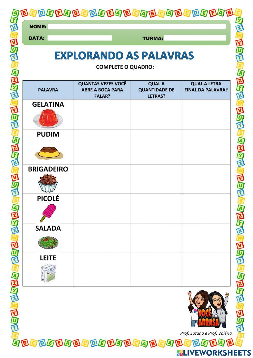 Explorando as Palavras