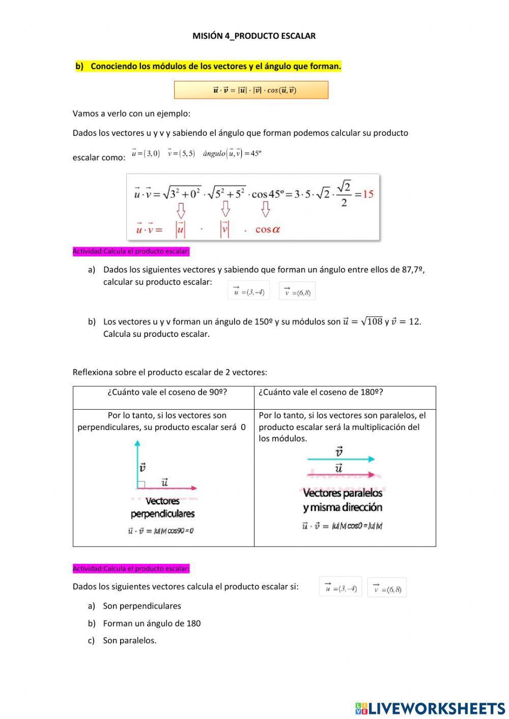 Misión 4-Producto escalar