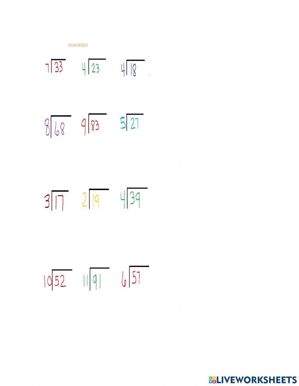 Division con residuo