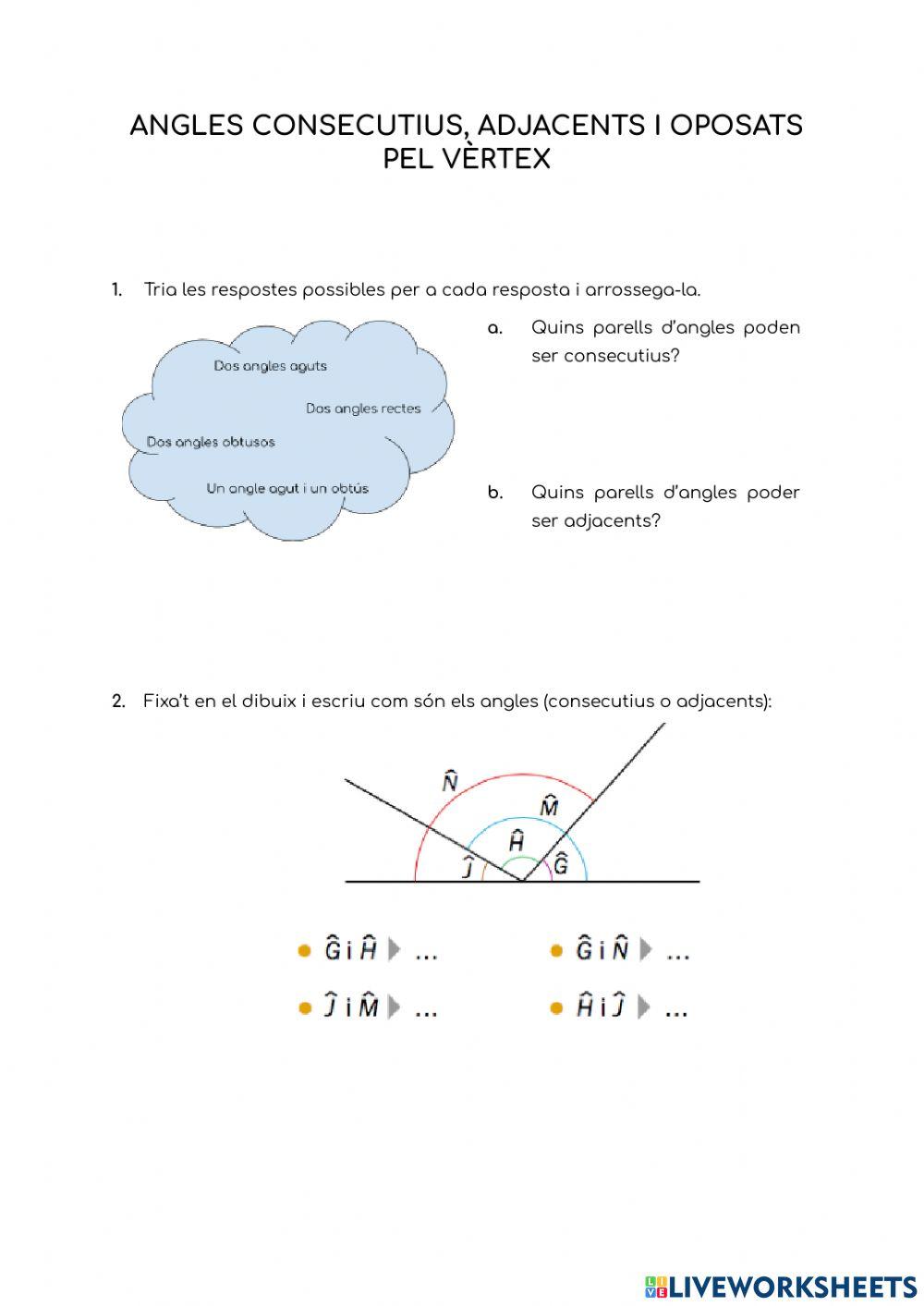 Angles consecutius i adjacents