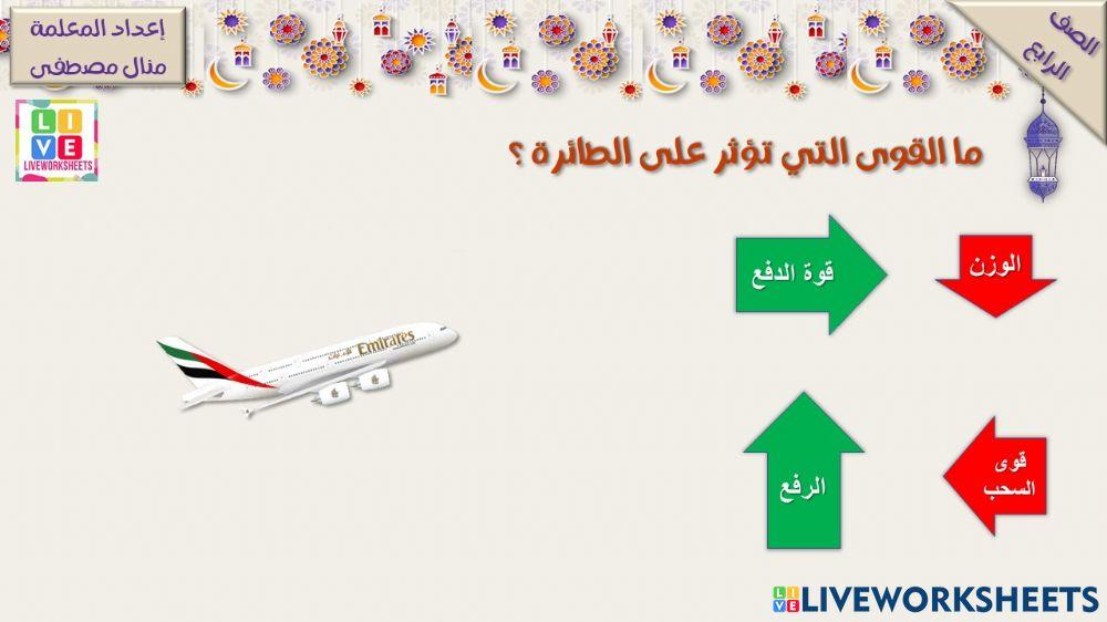 القوى المؤثرة على الطائرة - الصف الرابع