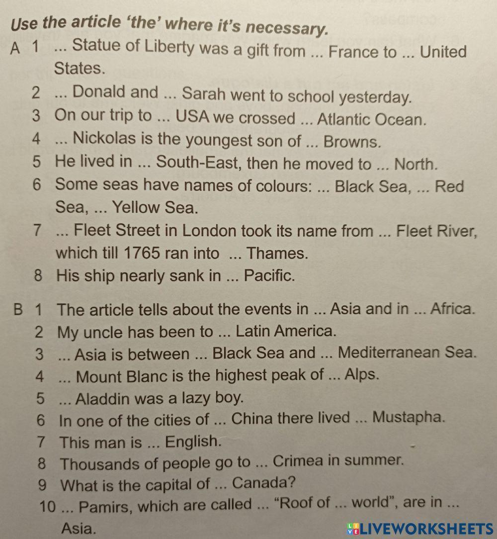 Articles with proper names