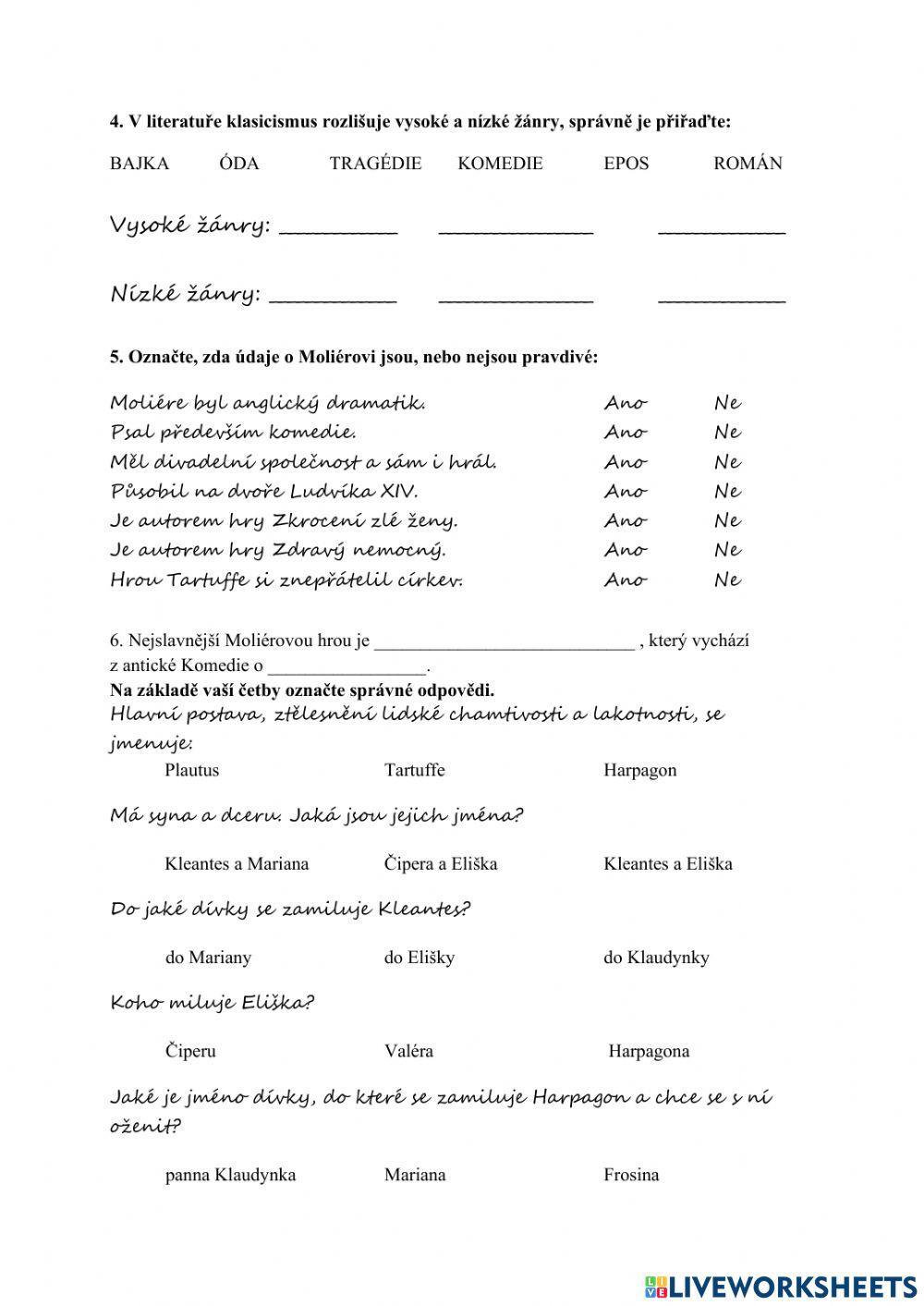 Klasicismus v literatuře