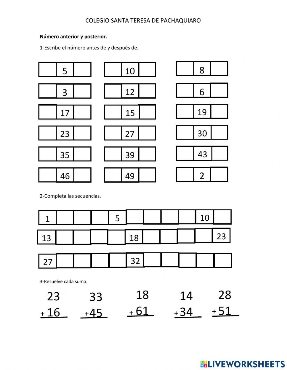 Reconocimiento de números.