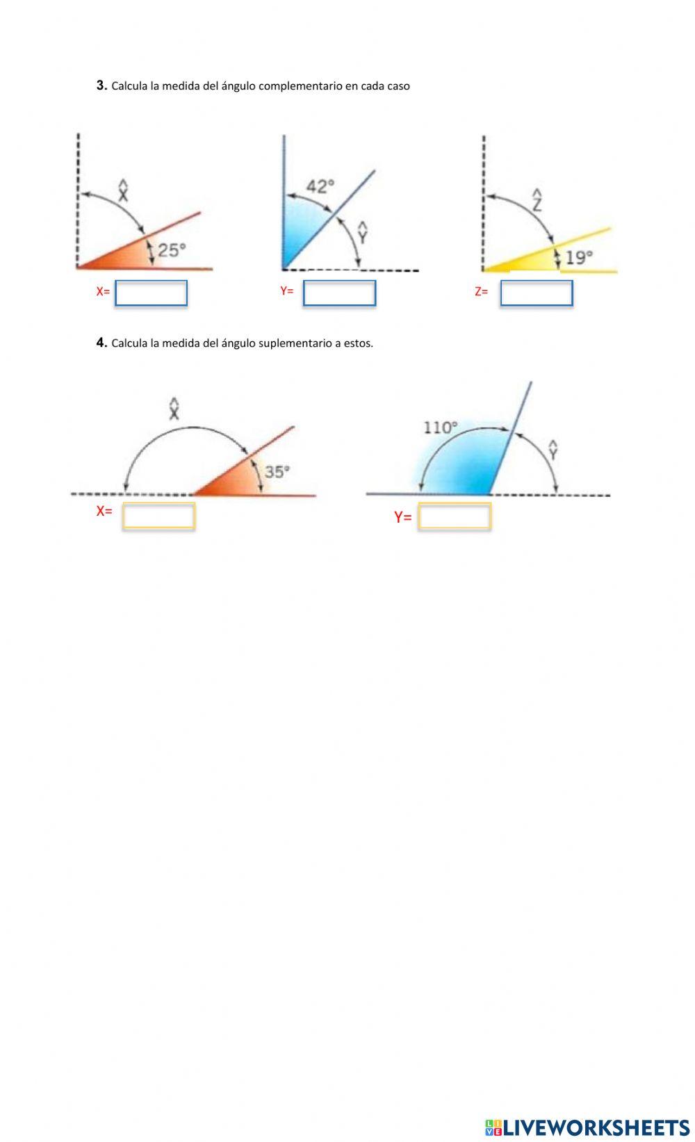 Evaluación para grado cuarto Ángulos