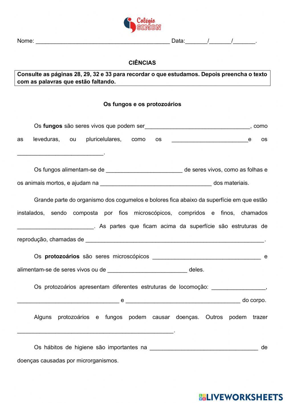 Fungos e protozoários