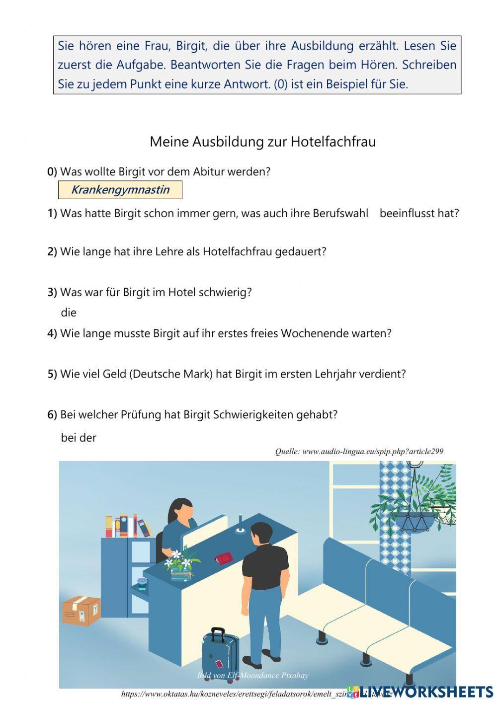 Ausbildung zur Hotelfachfrau