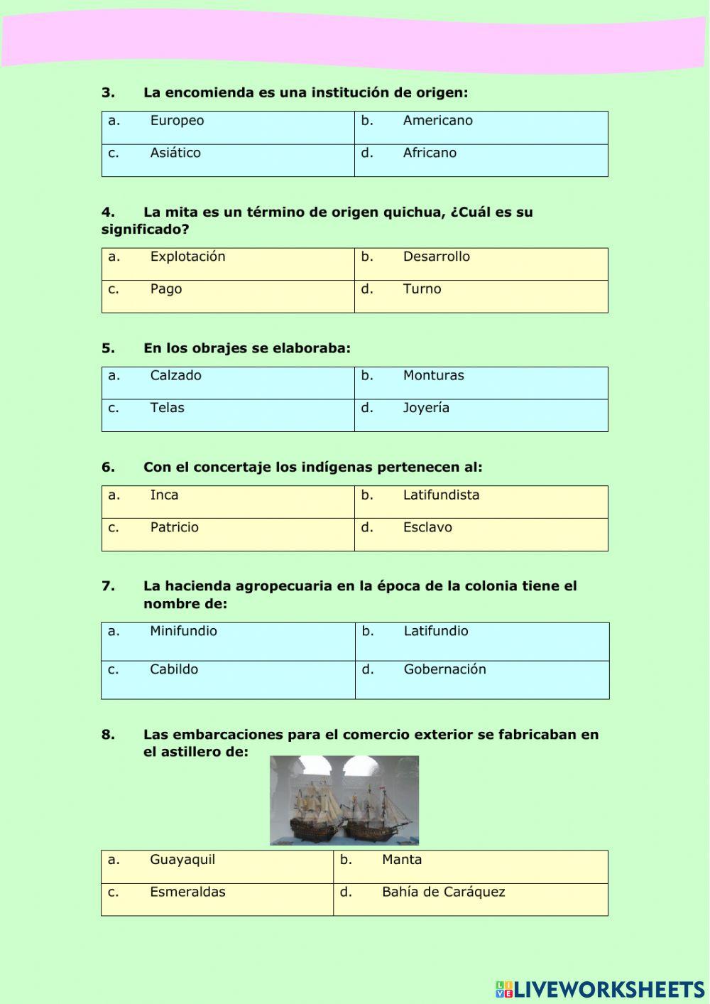 Las Actividades Económicas en la Real Audiencia de Quito