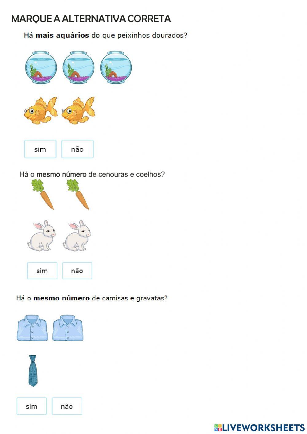 Comparação de quantidades