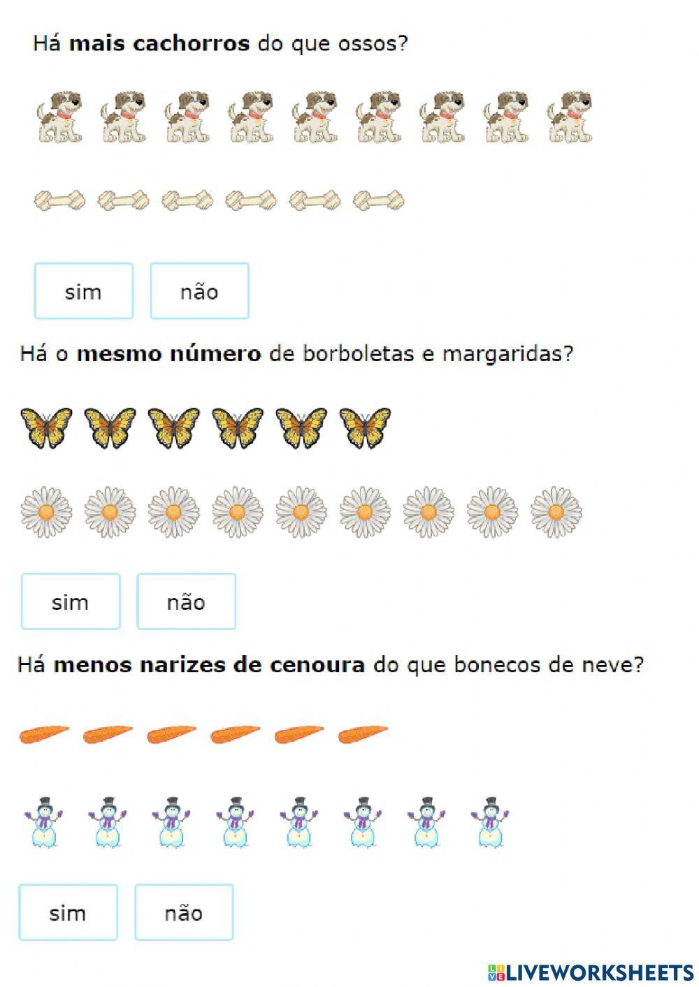Comparação de quantidades