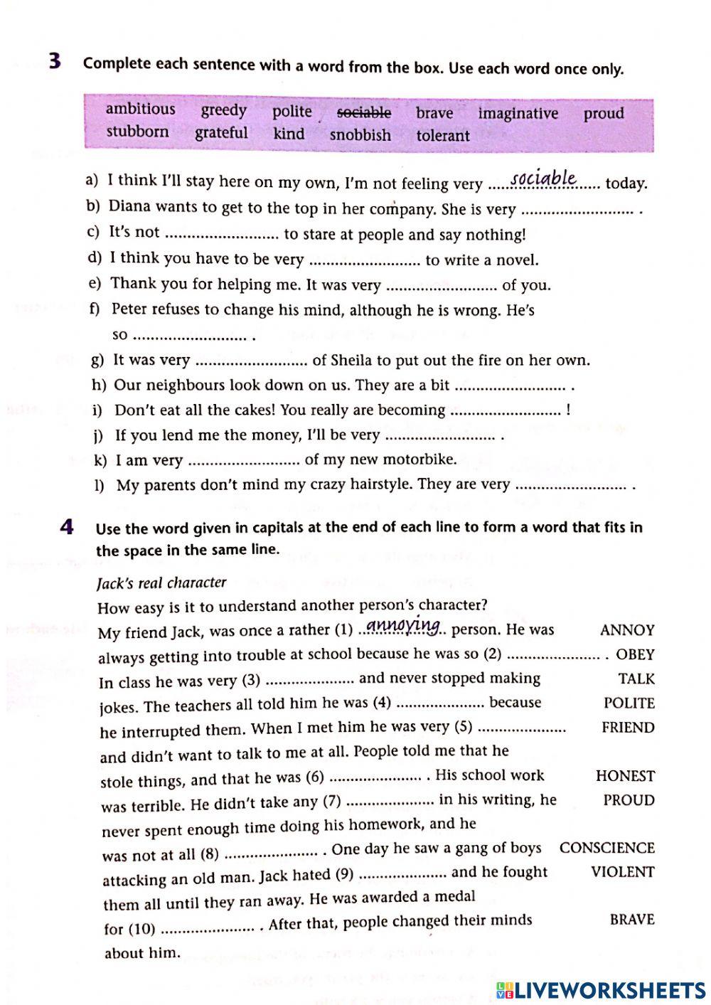 Fce - people & behaviour