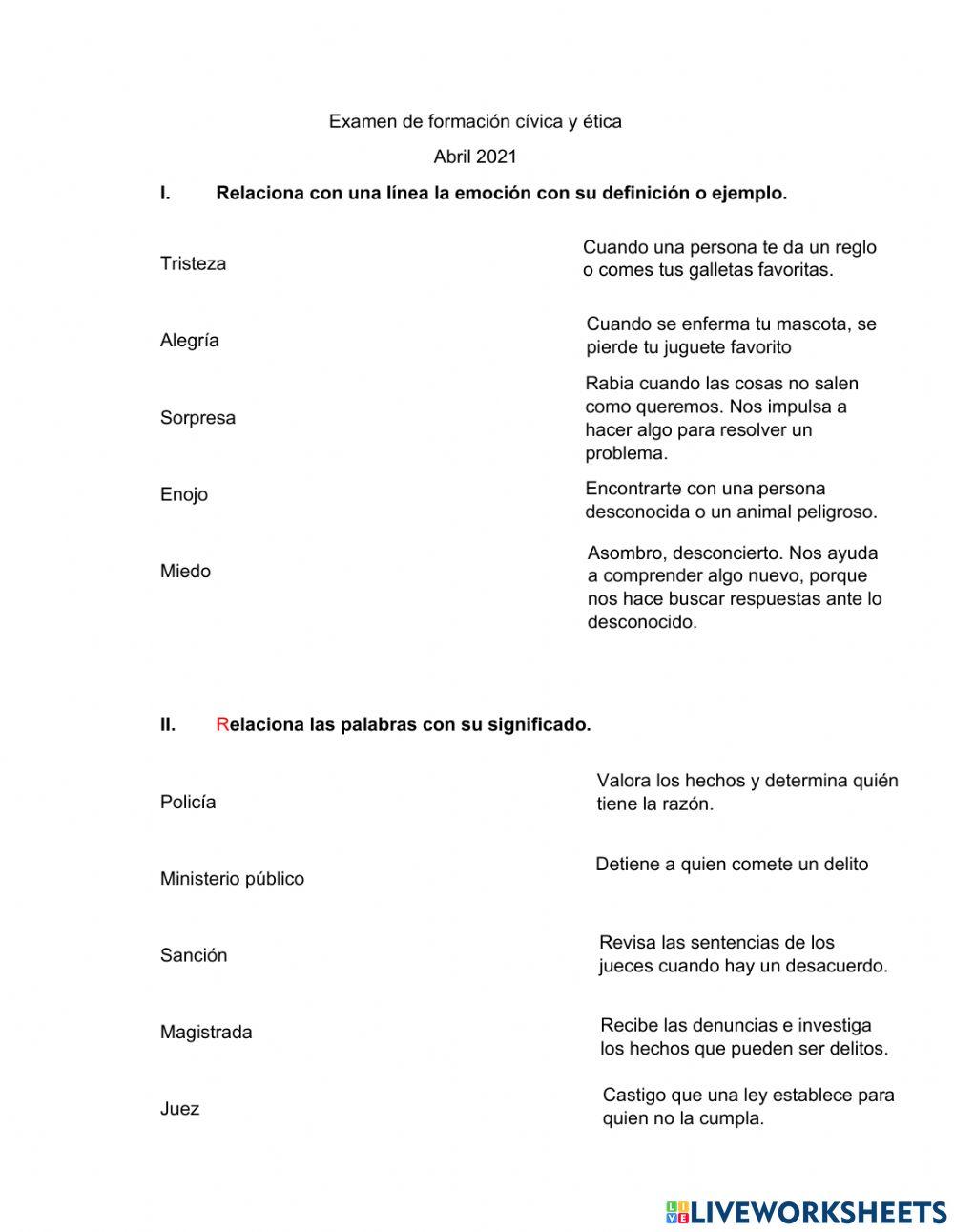 Examen de civica abril
