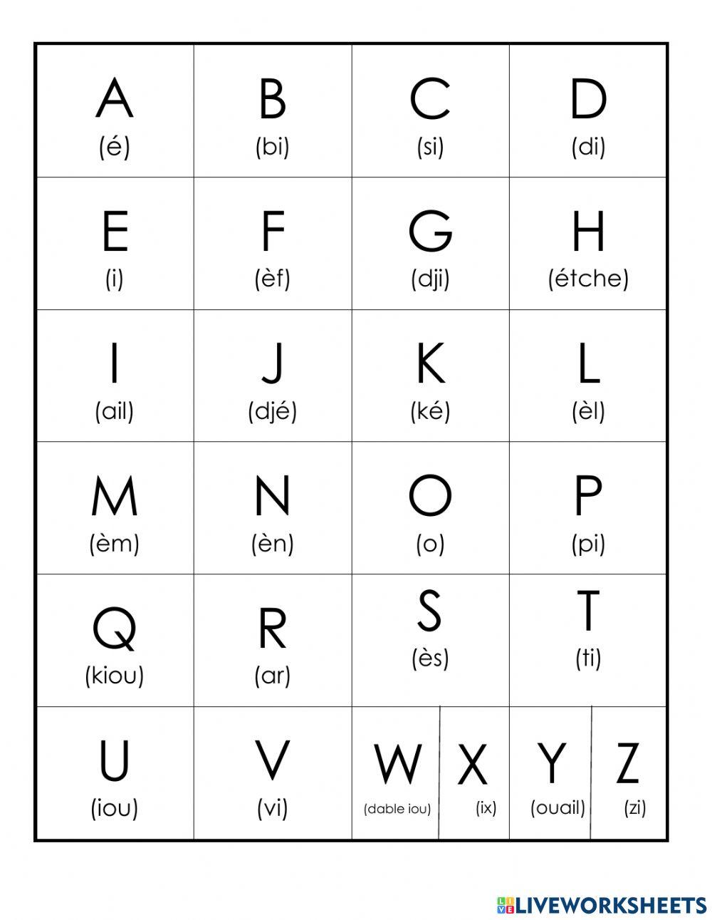 Alphabet practice sheet worksheet | Live Worksheets