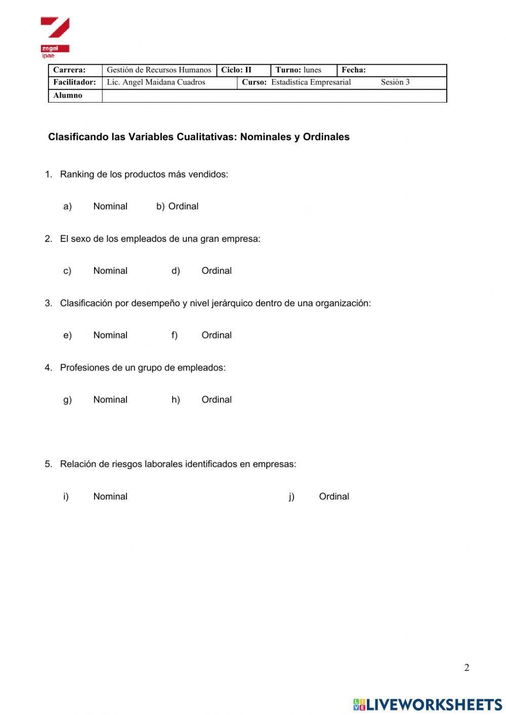 Variables Estadísticas 2