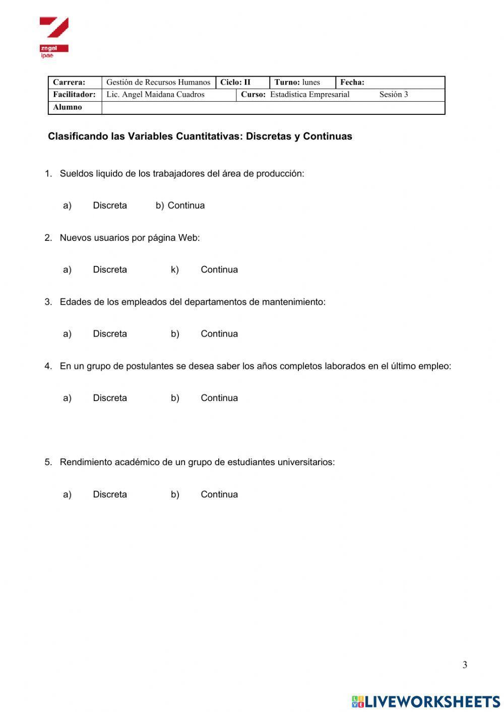 Variables Estadísticas 3