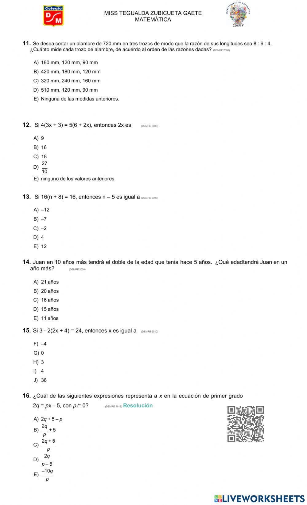 Ensayo algebra