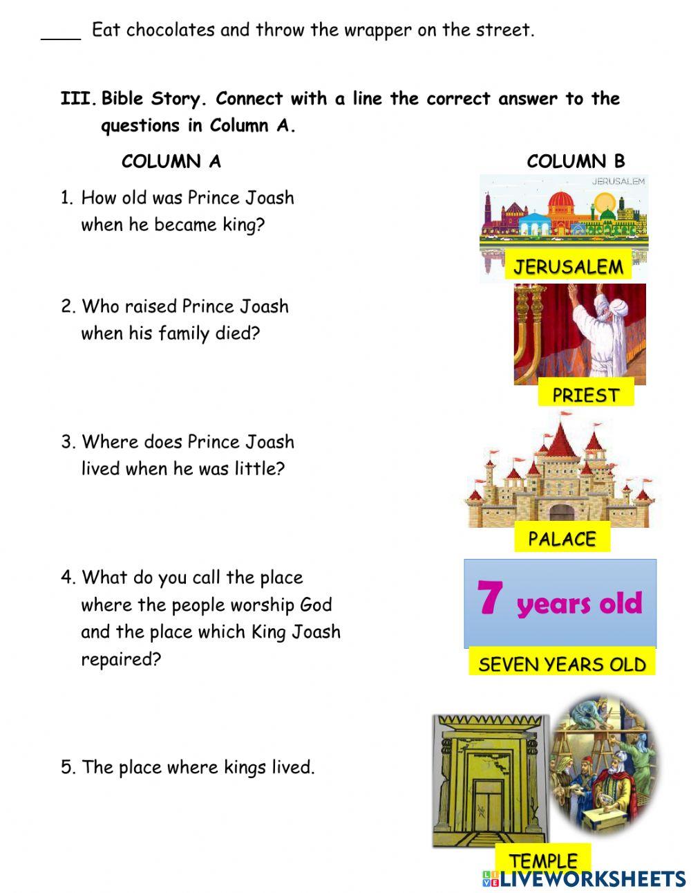 ESP-CL (KINDER) - 4th QUARTER QUIZ LESSON 2: BEING MESSY