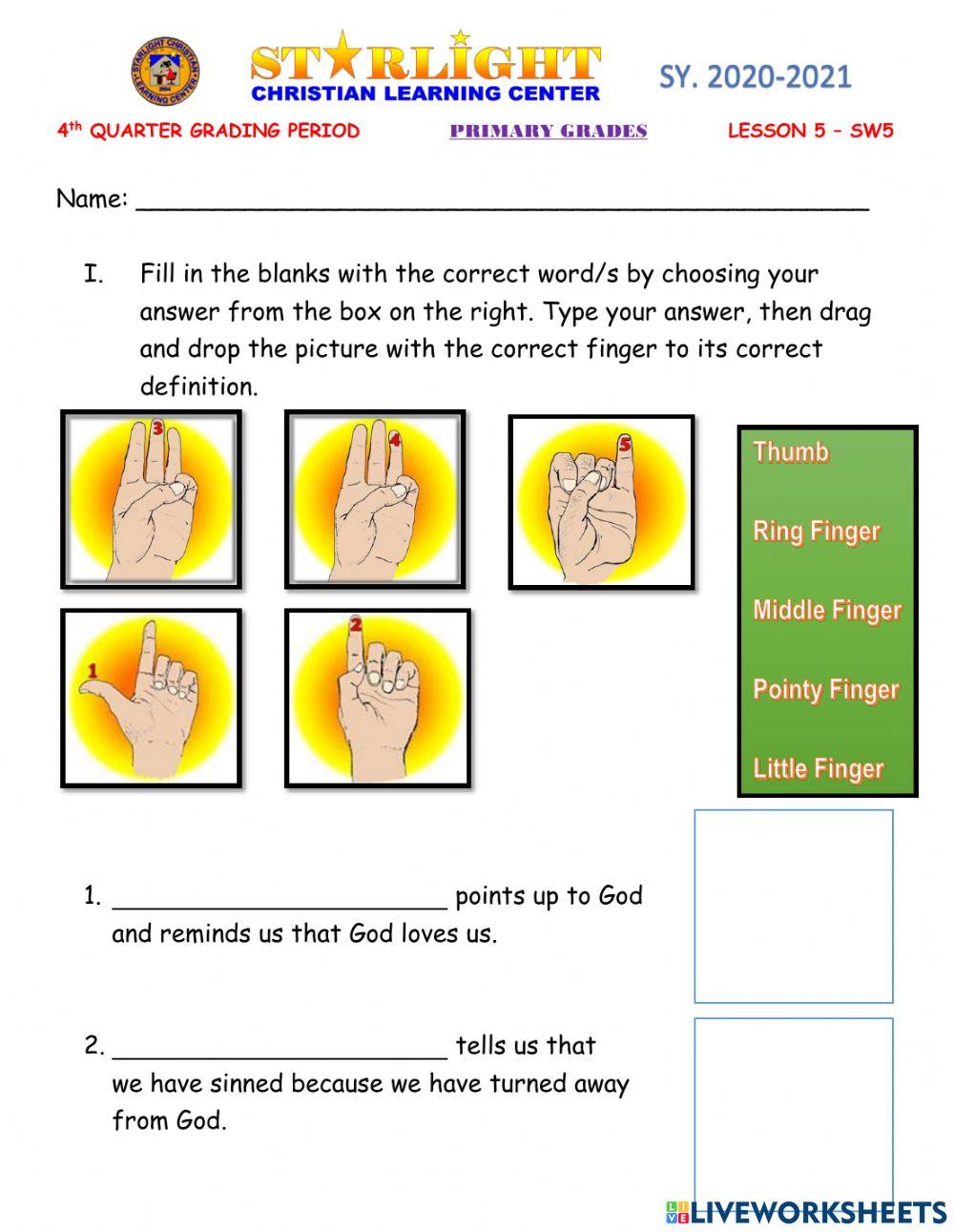 ESP-CL (PRIMARY) - SW LESSON 5: YOUR HAND WANTS TO TELL A STORY (PART2)