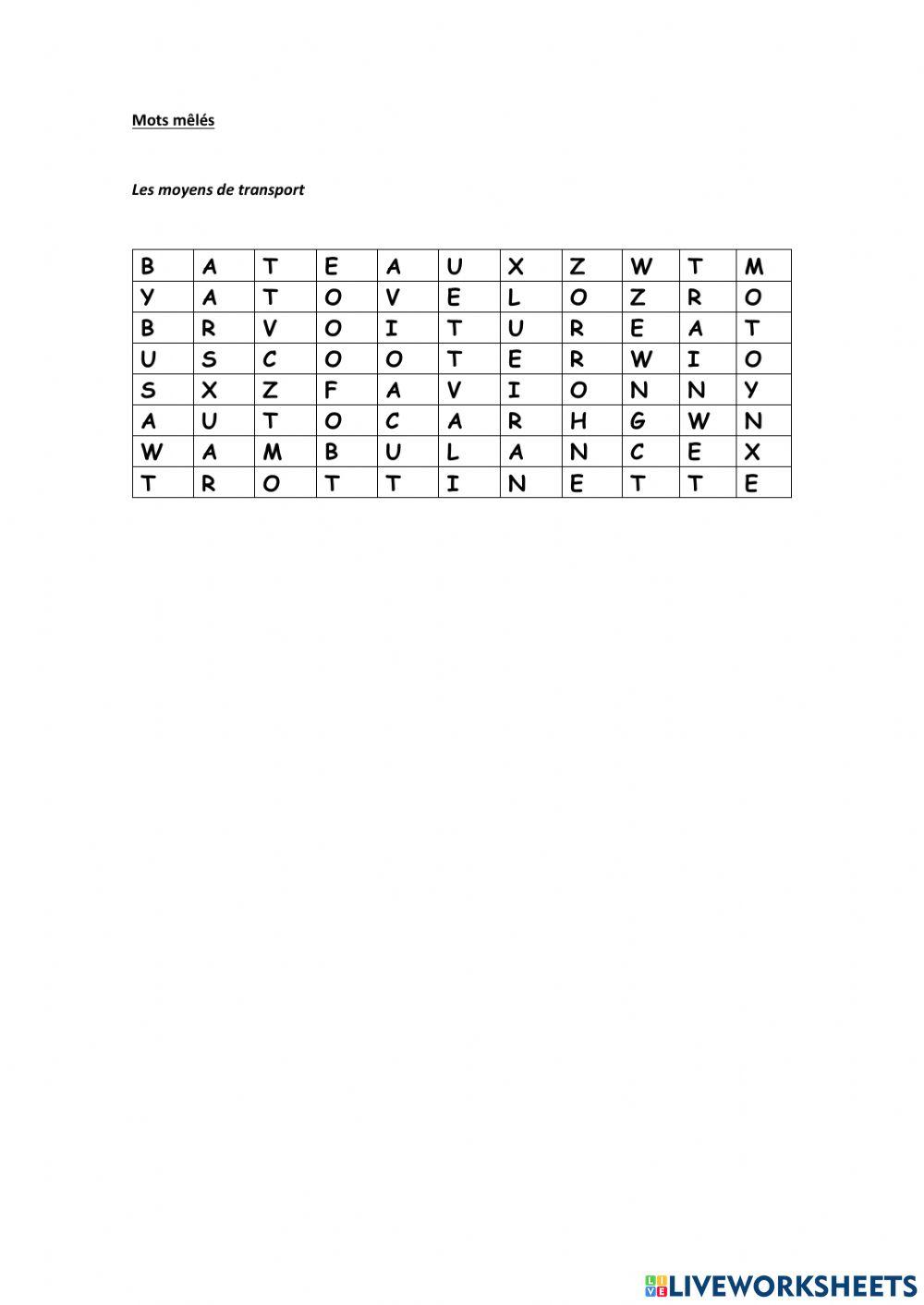 Les moyens de transport