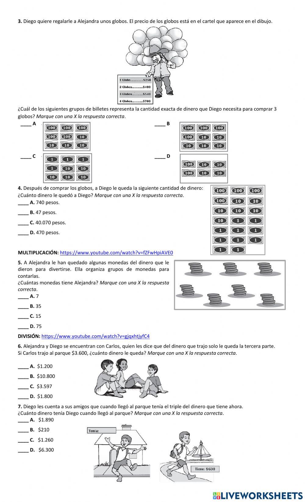 Diagnostic test - Maths grade fourth