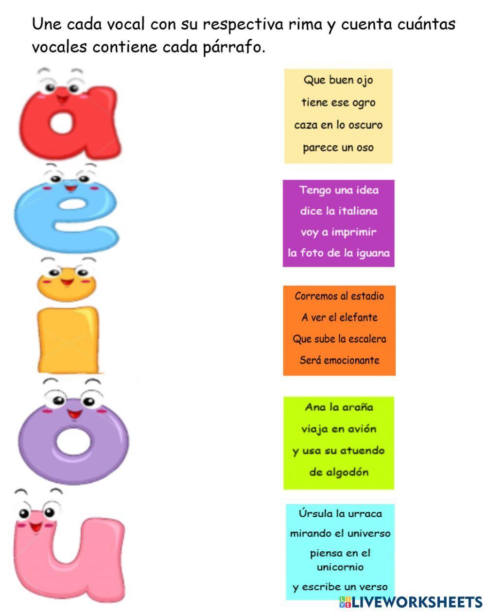 Rimas de las vocales