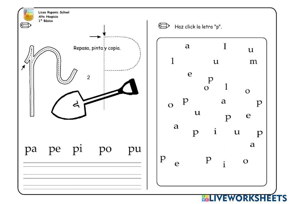 Guía letra p