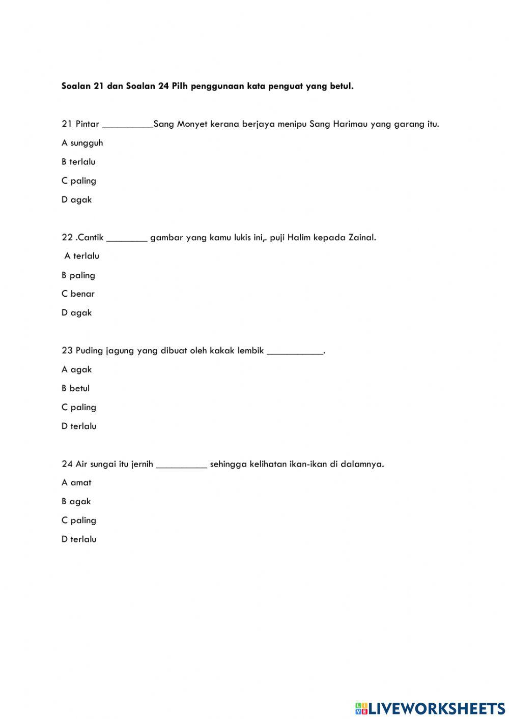 Kata adjektif dan kata penguat