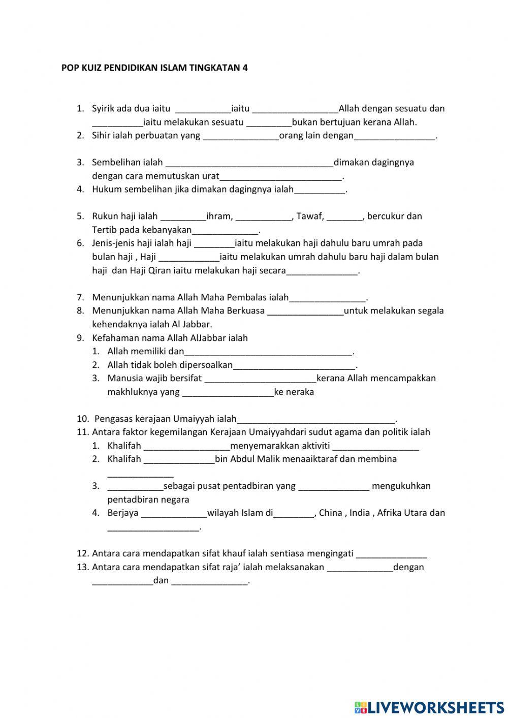 Pop kuiz tingkatan 4