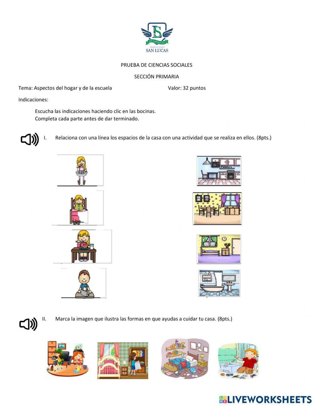 Aspectos del hogar y la escuela