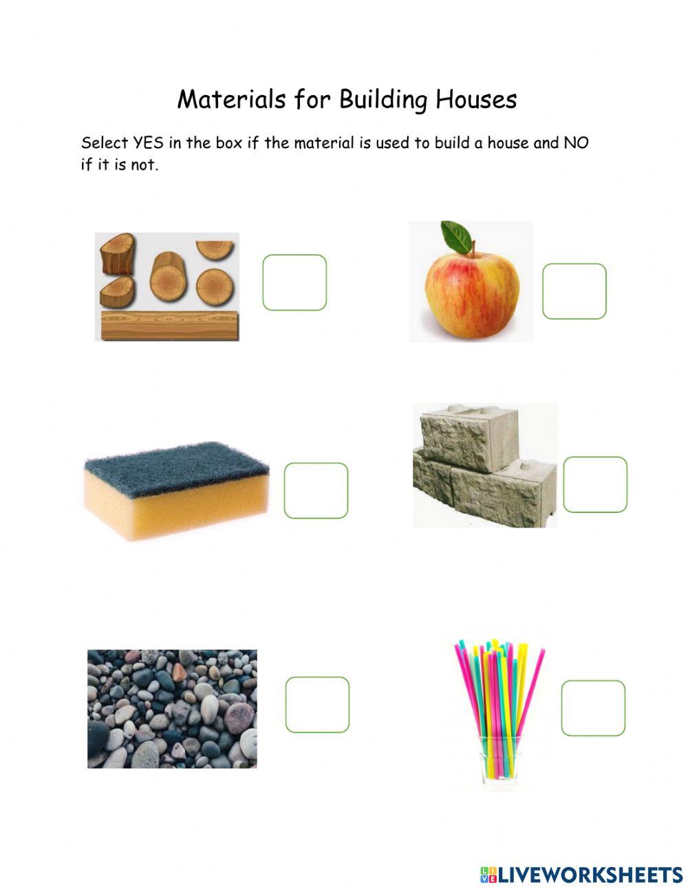 Materials to build a house