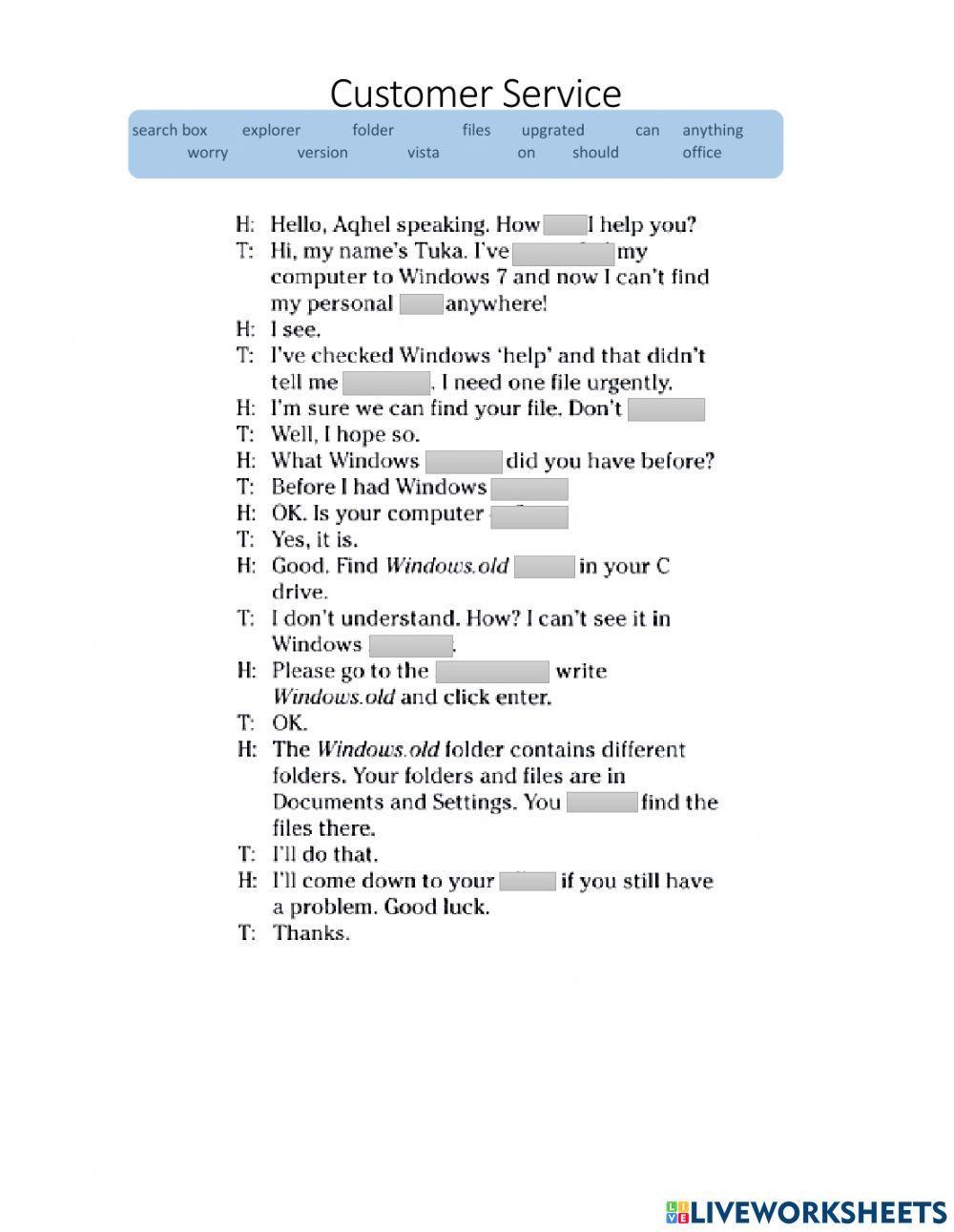 Free Printable Customer Service Worksheets Free Printable Customer Service Worksheets
