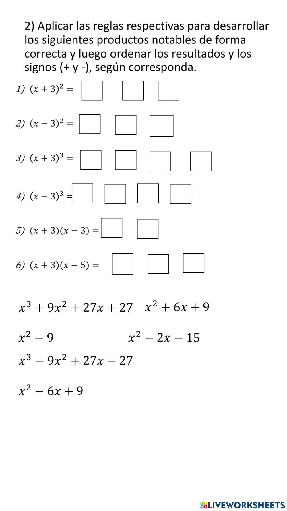 Taller sobre productos notables