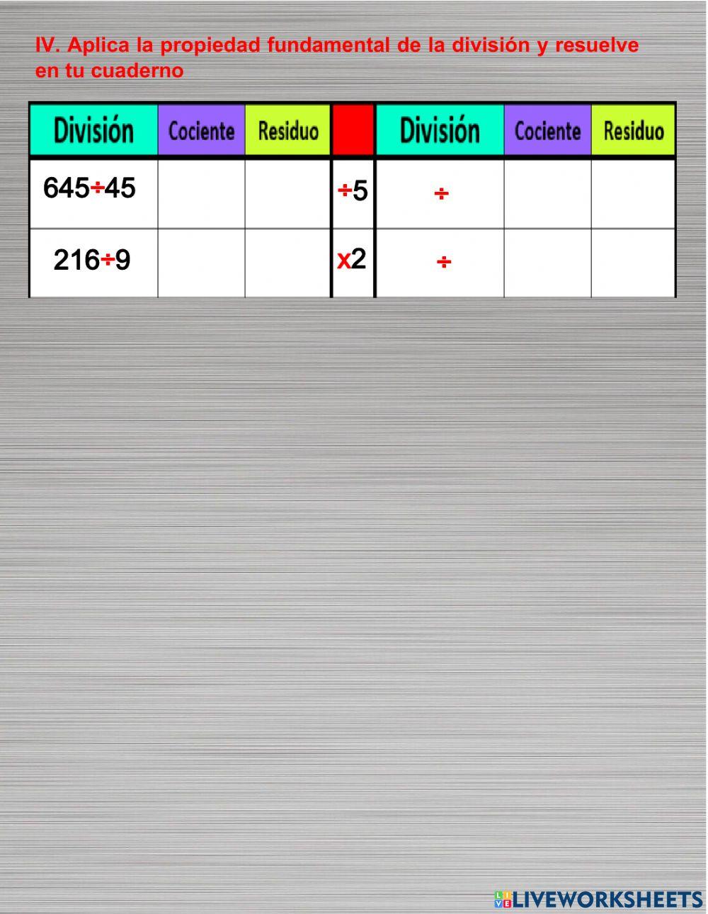Operaciones con números naturales