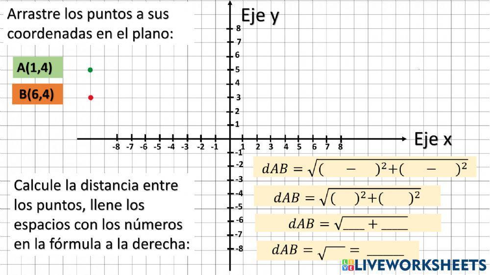 Localización de puntos y distancia entre dos puntos