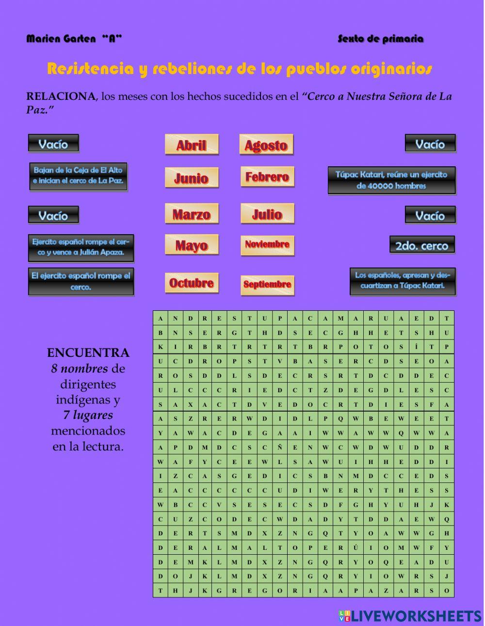 Resistencia y rebeliones indígenas.
