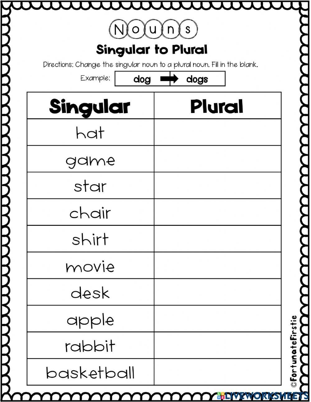 Singular to Plural 1