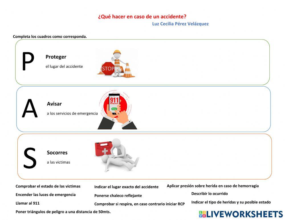 ¿Qué hacer en caso de accidente?