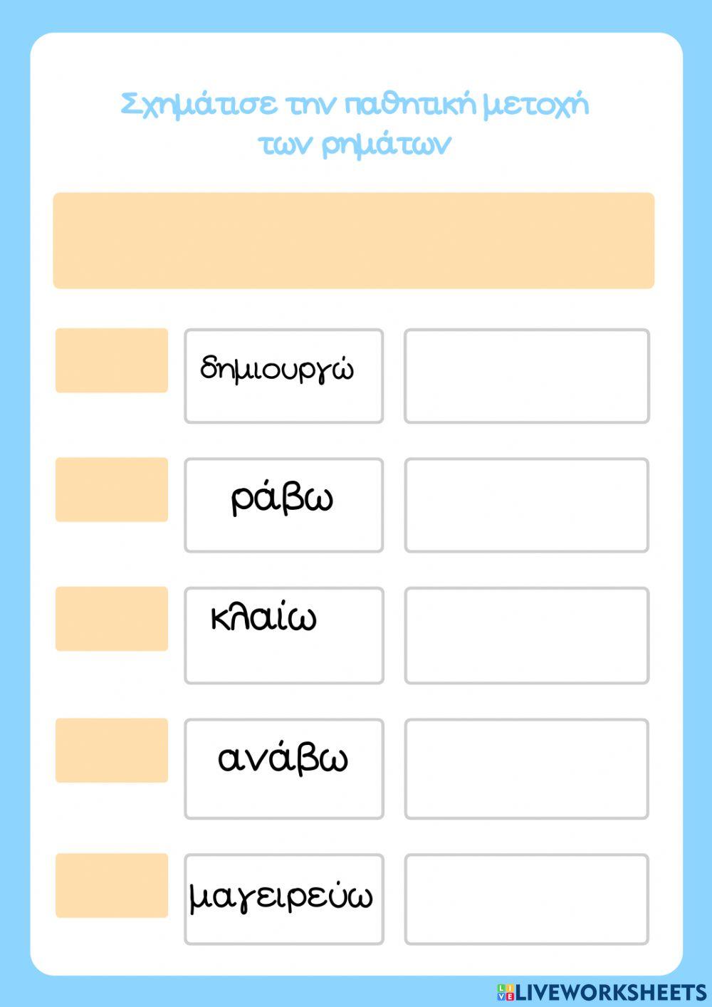 Σχηματισμός παθητικής μετοχής