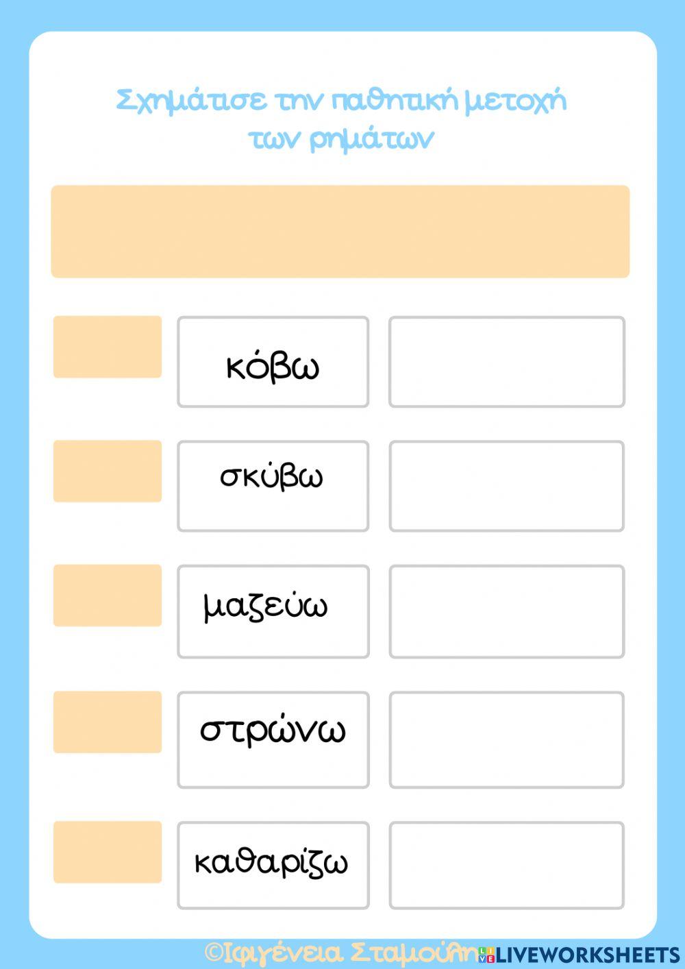 Σχηματισμός παθητικής μετοχής