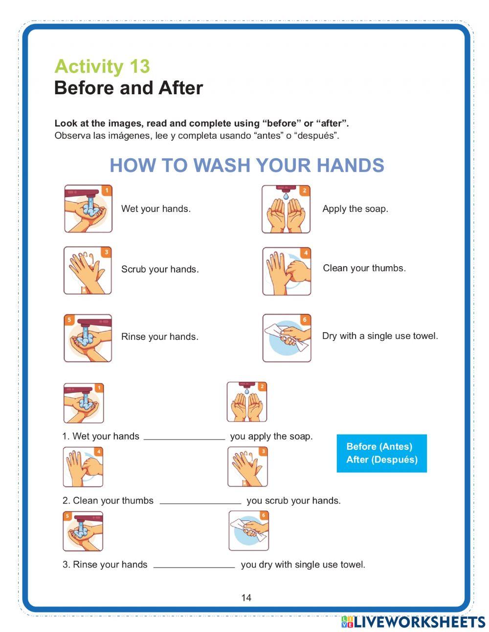 How to wash your hands 2 worksheet Live Worksheets
