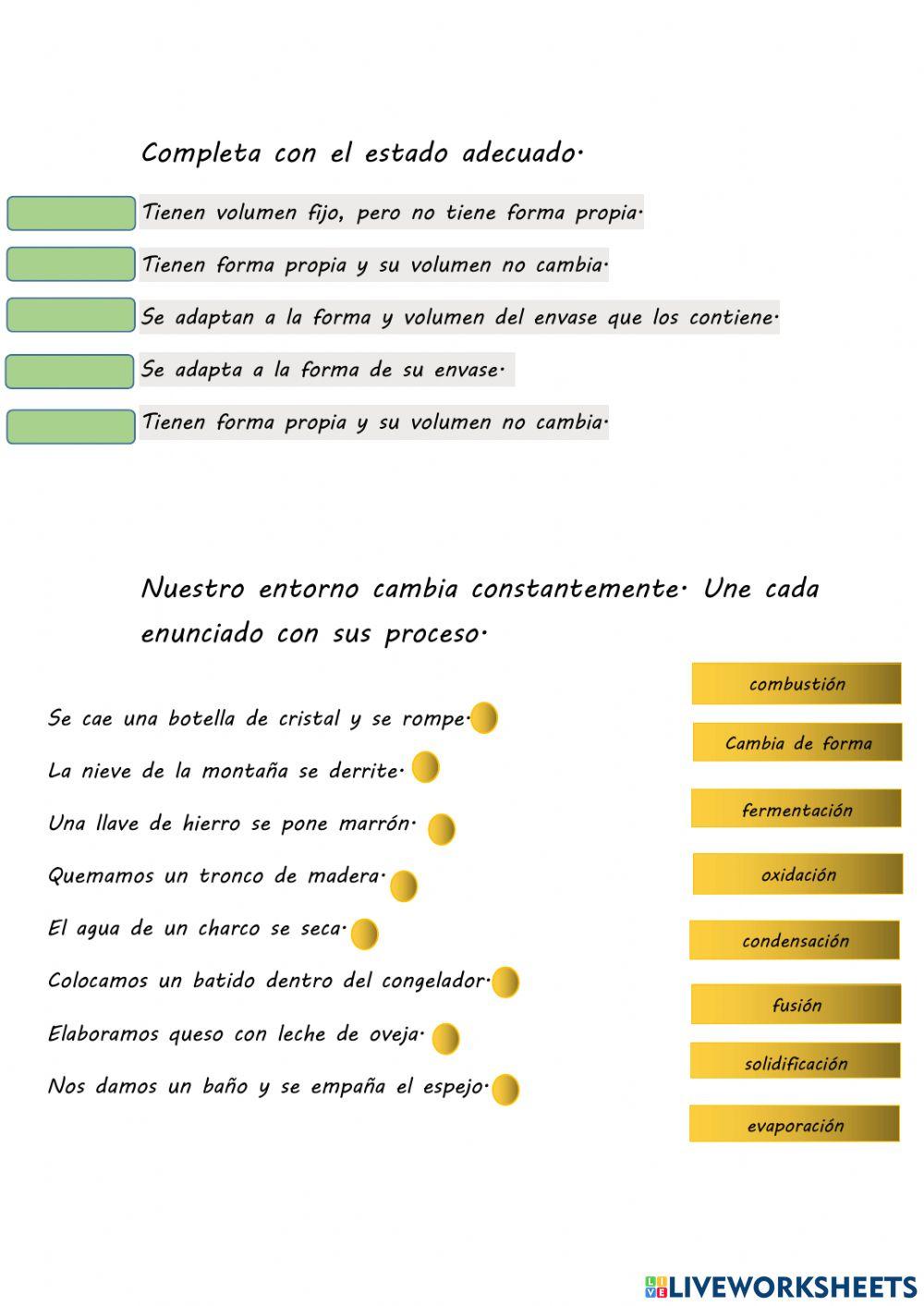 La materia y sus cambios