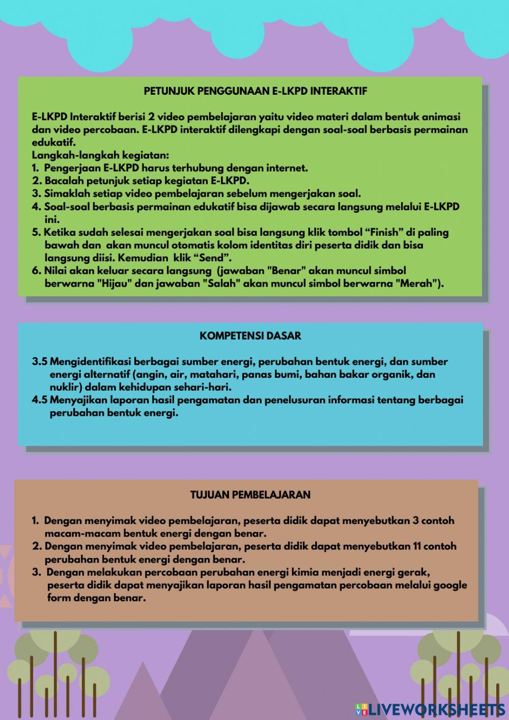 E-LKPD Interaktif Tema 9 Subtema 2 Pembelajaran 3 Muatan IPA Kelas 4 SD