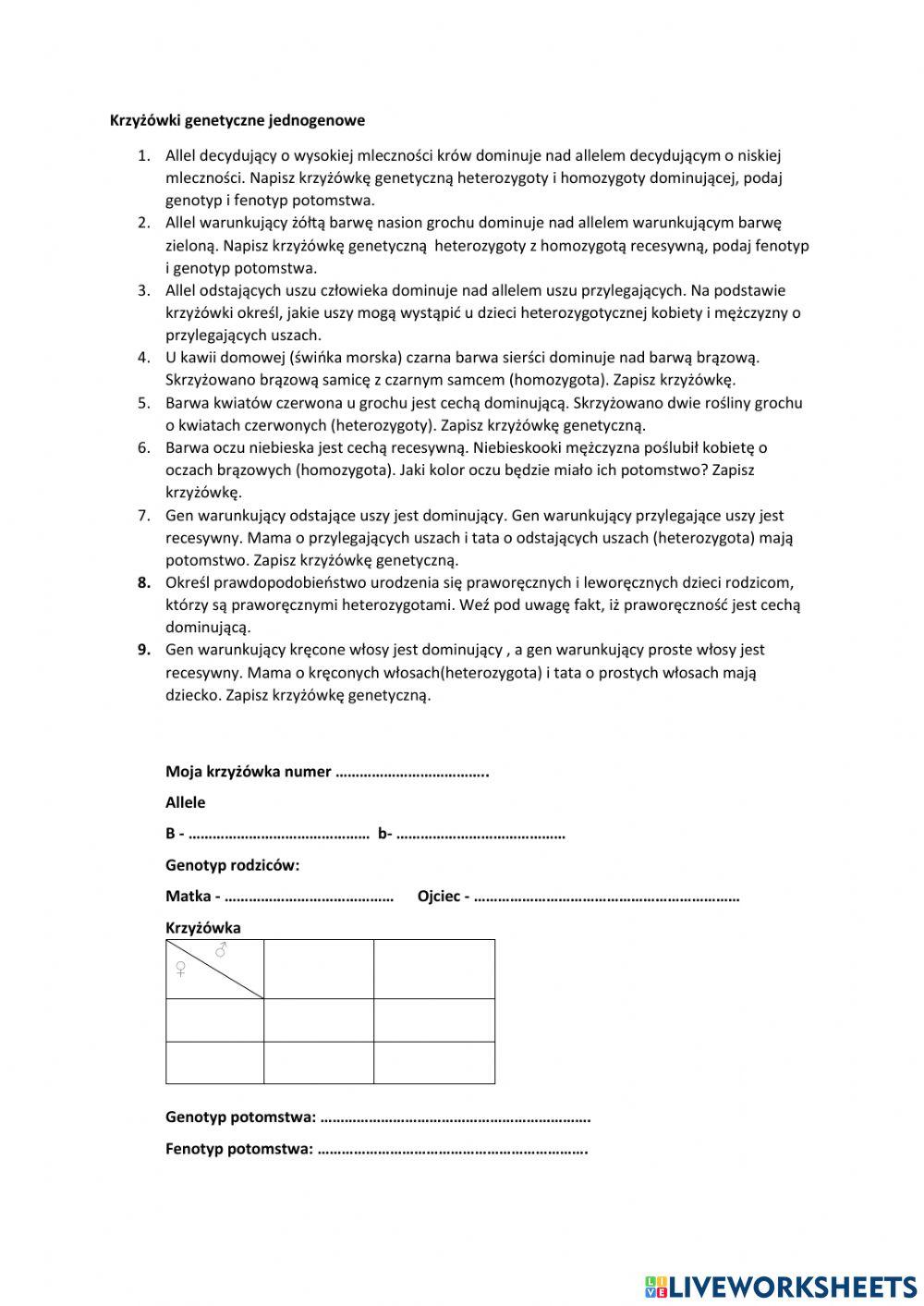 Krzyżówki genetyczne