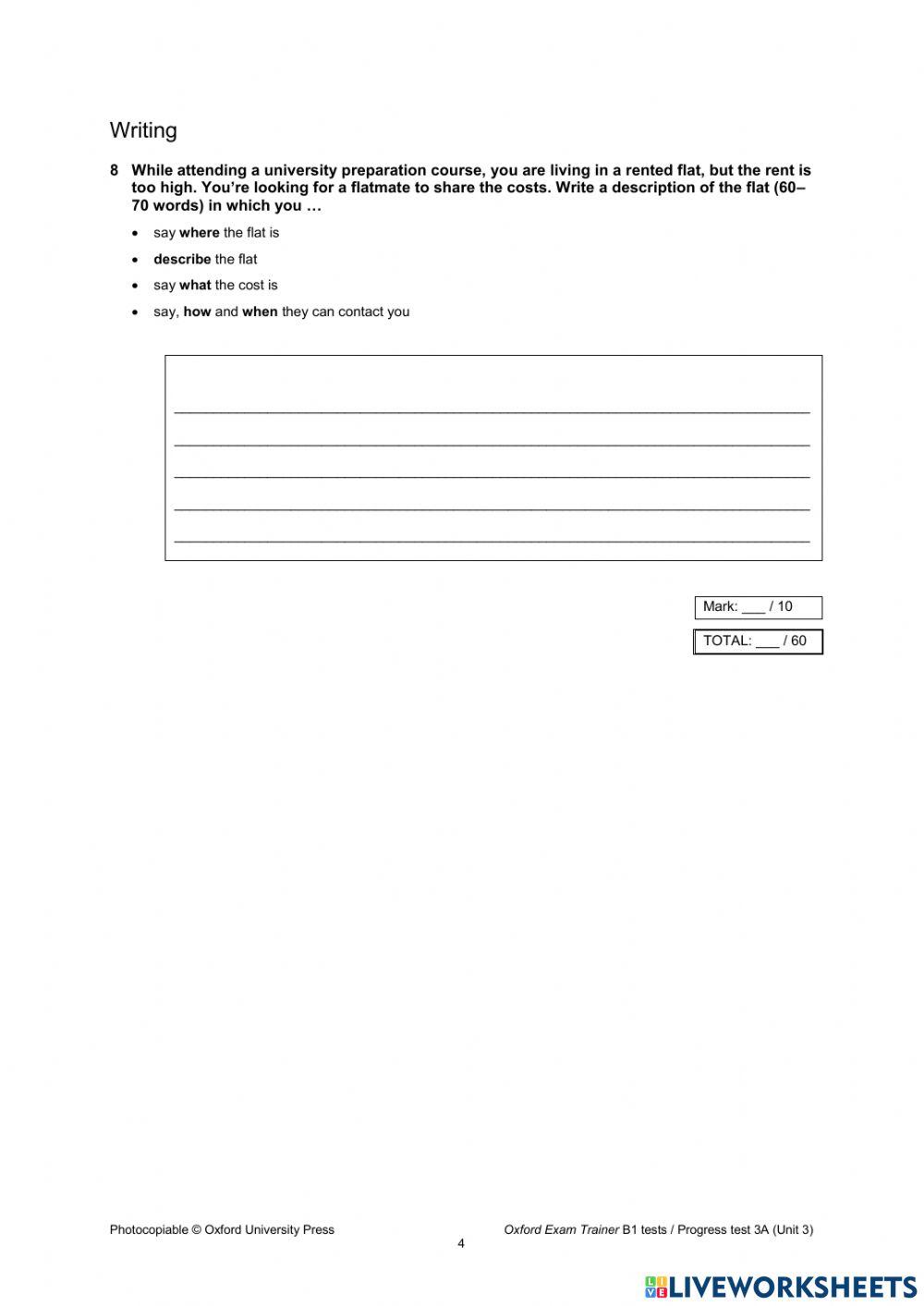 Unit 3-Progress test