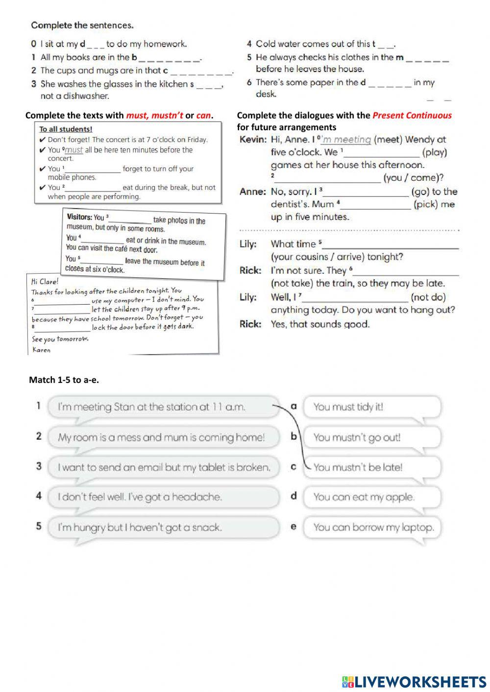 Must, mustn't or can