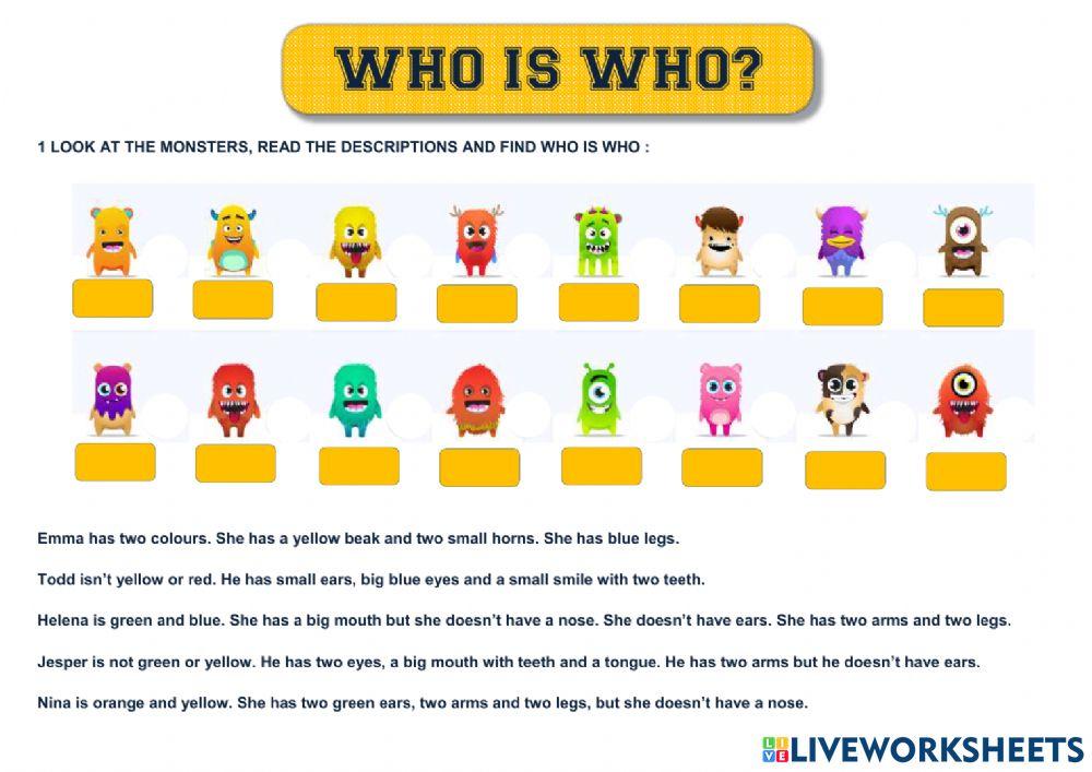 Who is who? Physical description