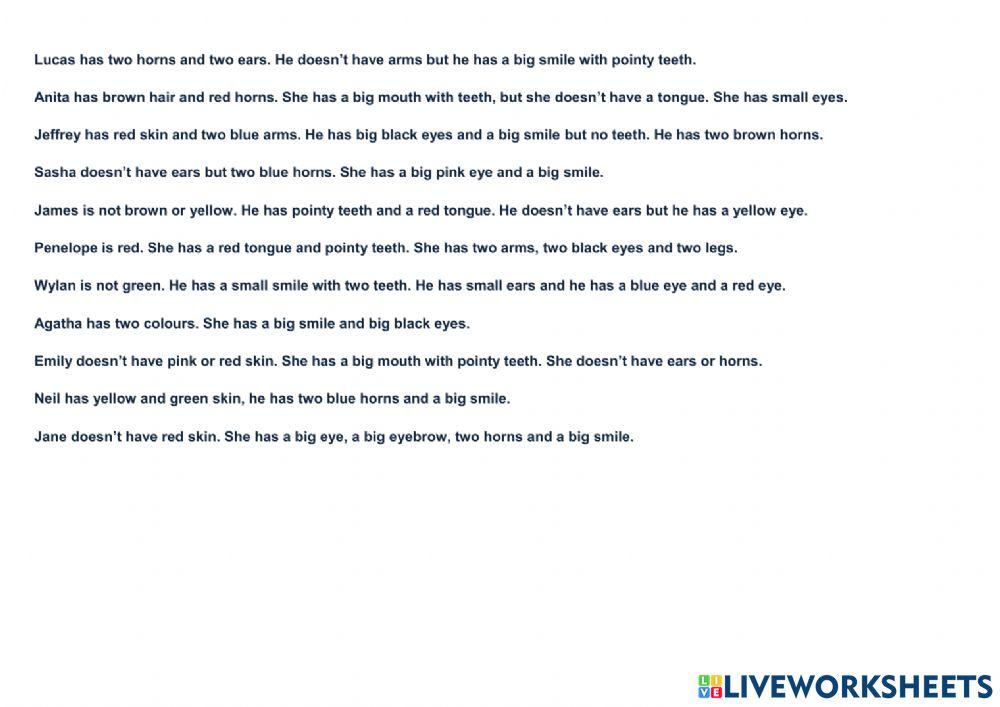 Who is who? Physical description